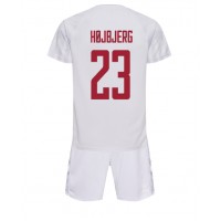 Camisa de time de futebol Dinamarca Pierre-Emile Hojbjerg #23 Replicas 2º Equipamento Infantil Mundo 2022 Manga Curta (+ Calças curtas)